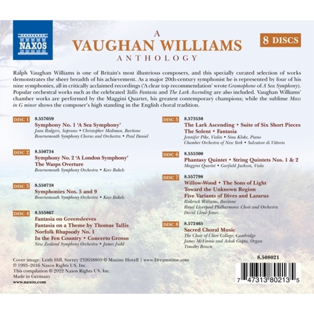 Naxos A VAUGHAN WILLIAMS ANTHOLOGY (8CD)