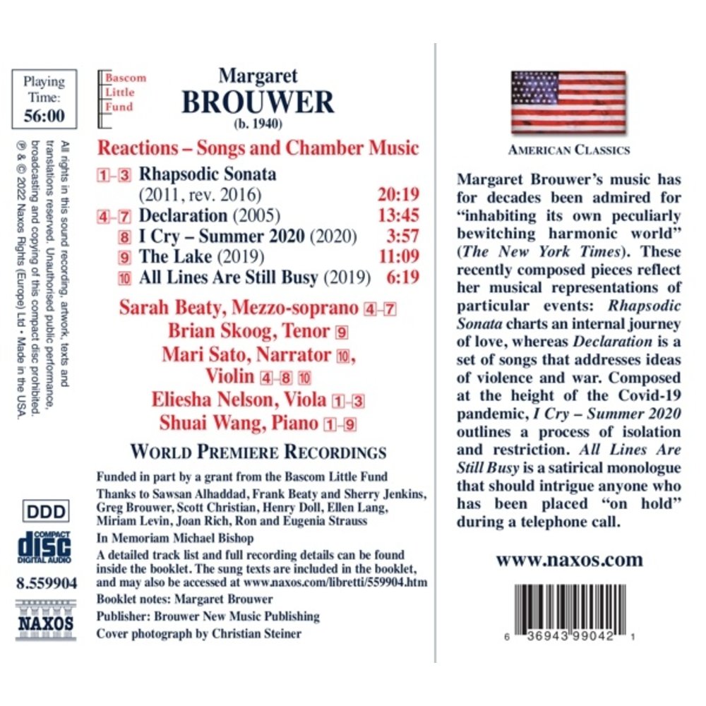 Naxos MARGARET BROUWER: REACTIONS