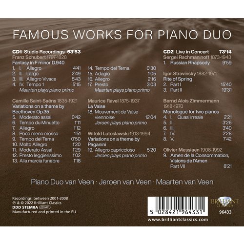 Brilliant Classics FAMOUS WORKS FOR PIANO DUO