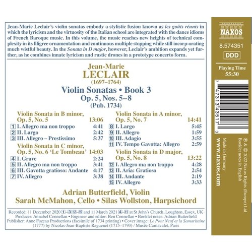 Naxos LECLAIR: VIOLIN SONATAS, BOOK 3