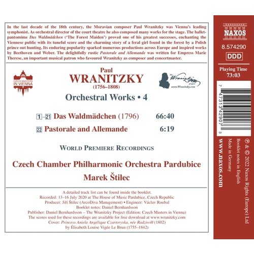 Naxos WRANITZKY: ORCHESTRAL WORKS, VOL. 4