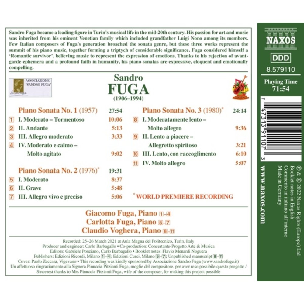 Naxos FUGA: PIANO SONATAS NOS. 1-3