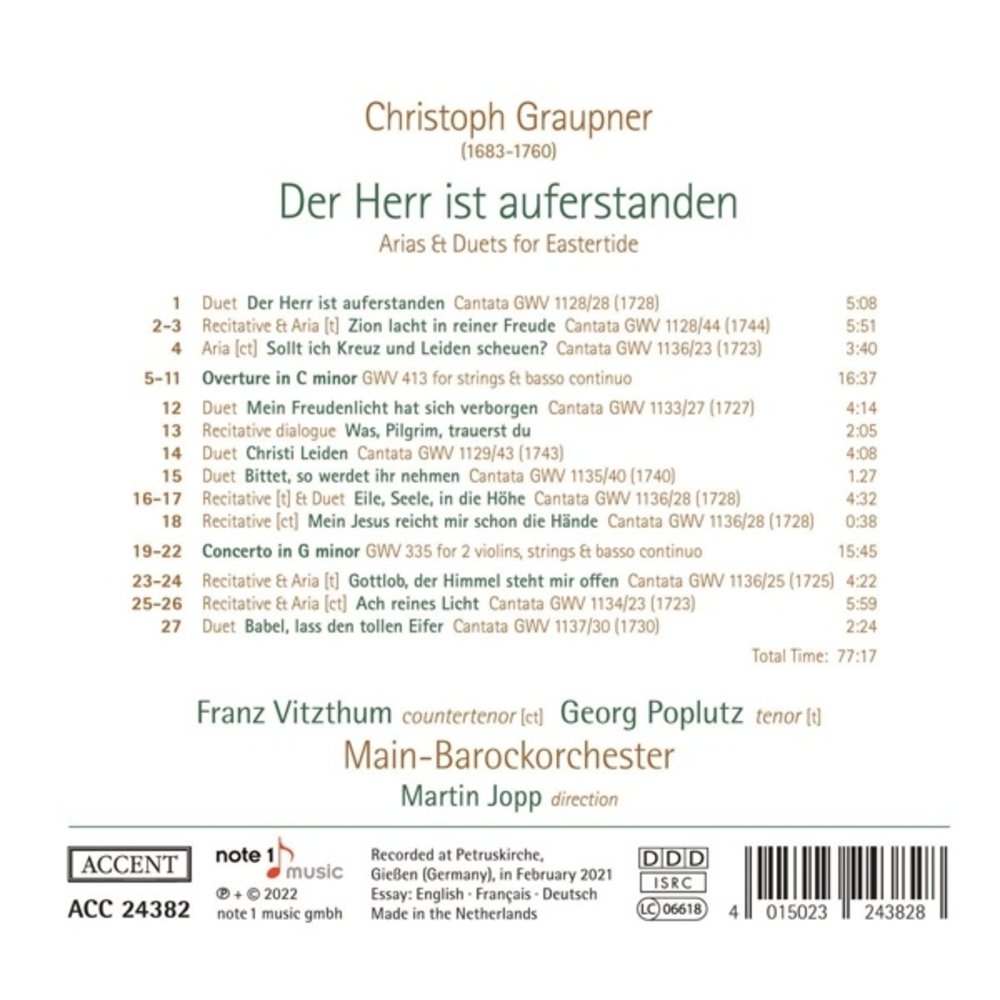 GRAUPNER: DER HERR IST AUFERSTANDEN