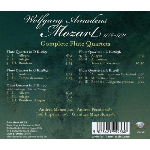 Brilliant Classics Mozart: Complete Flute Quartets