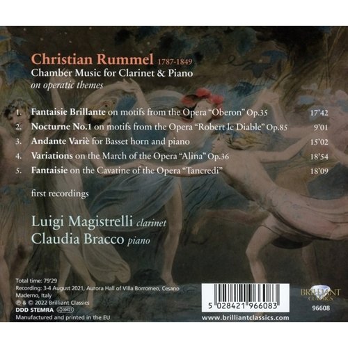 Brilliant Classics RUMMEL: CHAMBER MUSIC FOR CLARINET & PIANO