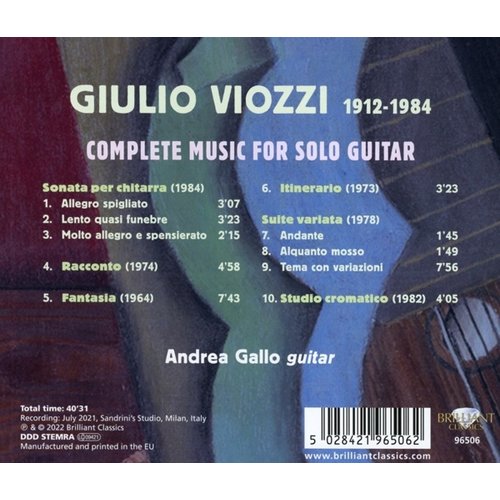 Brilliant Classics VIOZZI: COMPLETE MUSIC FOR SOLO GUITAR