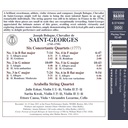 Naxos SAINT-GEORGES: SIX CONCERTANTE QUARTETS