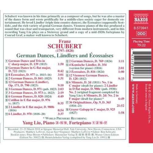 Naxos SCHUBERT: GERMAN DANCES, LANDLERS AND ECOSSAISES