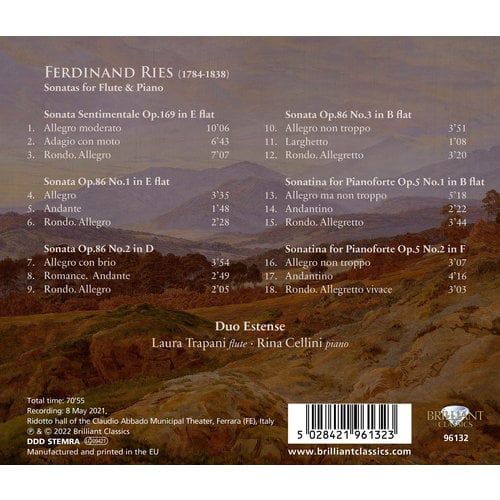 Brilliant Classics RIES: SONATAS FOR FLUTE & PIANO