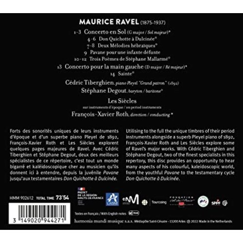 Harmonia Mundi RAVEL: CONCERTOS POUR PIANO - MELODIES