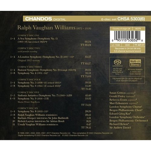 CHANDOS VAUGHAN WILLIAMS: COMPLETE  SYMPHONIES (6CD)