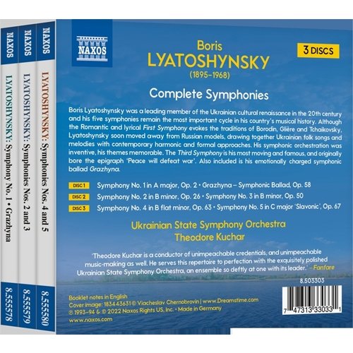 Naxos LYATOSHYNSKY: COMPLETE SYMPHONIES (3CD)