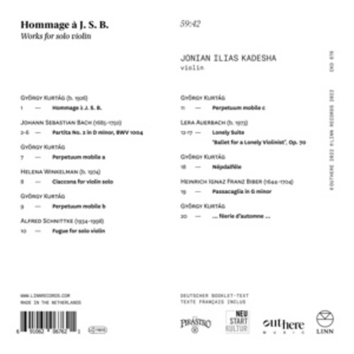 LINN RECORDS HOMMAGE A J. S. B.: WORKS FOR VIOLIN SOLO