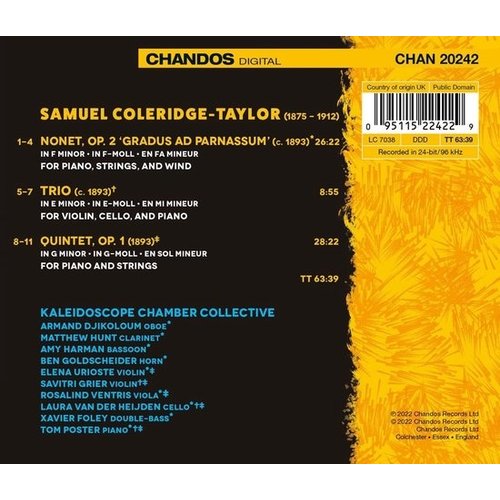 CHANDOS SAMUEL COLERIDGE-TAYLOR NONET PIANO