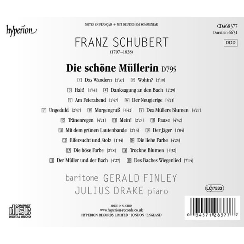 Hyperion SCHUBERT: DIE SCHONE MULLERIN