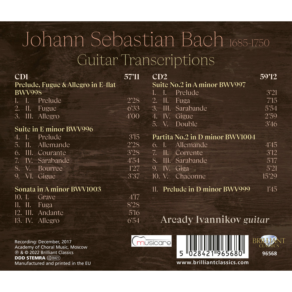 Brilliant Classics J.S. BACH: GUITAR TRANSCRIPTIONS (2CD)