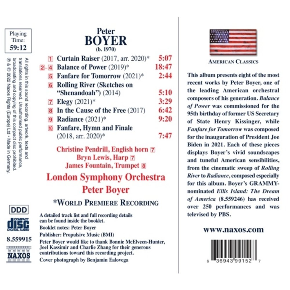 Naxos BOYER: BALANCE OF POWER - ORCHESTRAL WORKS