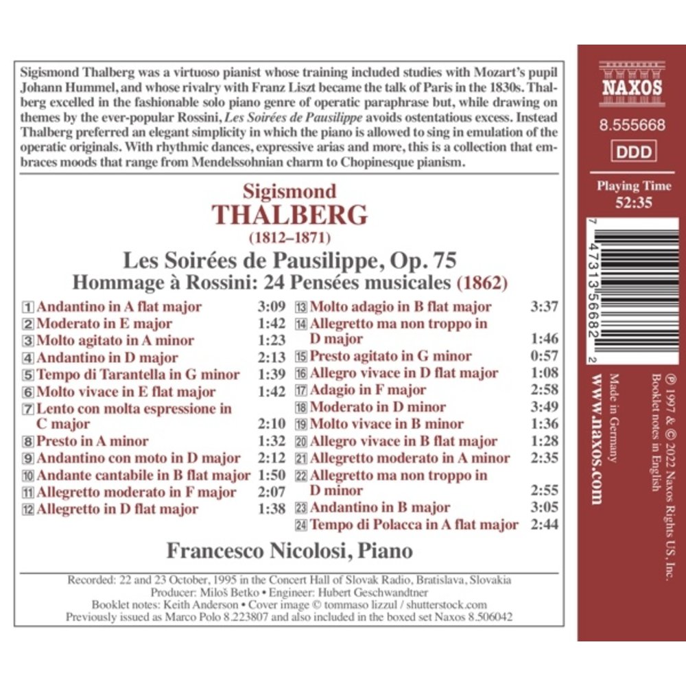 Naxos THALBERG: LES SOIREES DE PAUSILIPPE - HOMMAGE A ROSSINI: 24