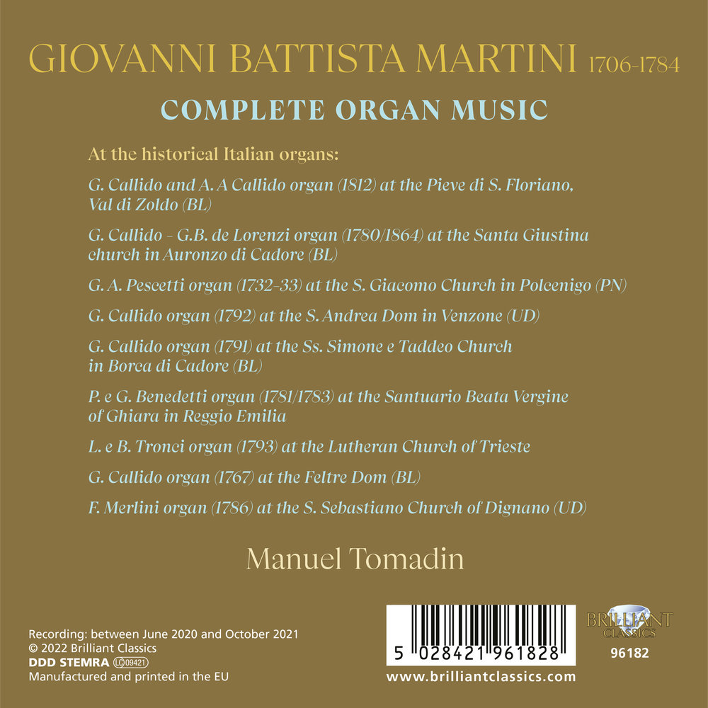Brilliant Classics MARTINI: COMPLETE ORGAN MUSIC (9CD)