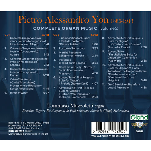 Brilliant Classics YON: COMPLETE ORGAN MUSIC, VOL. 2 (2CD)