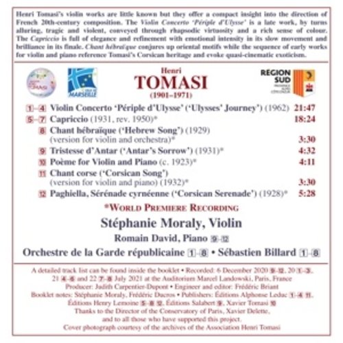 Naxos TOMASI: COMPLETE VIOLIN WORKS