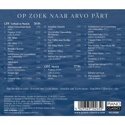 Piano Classics OP ZOEK NAAR ARVO PART 2CD