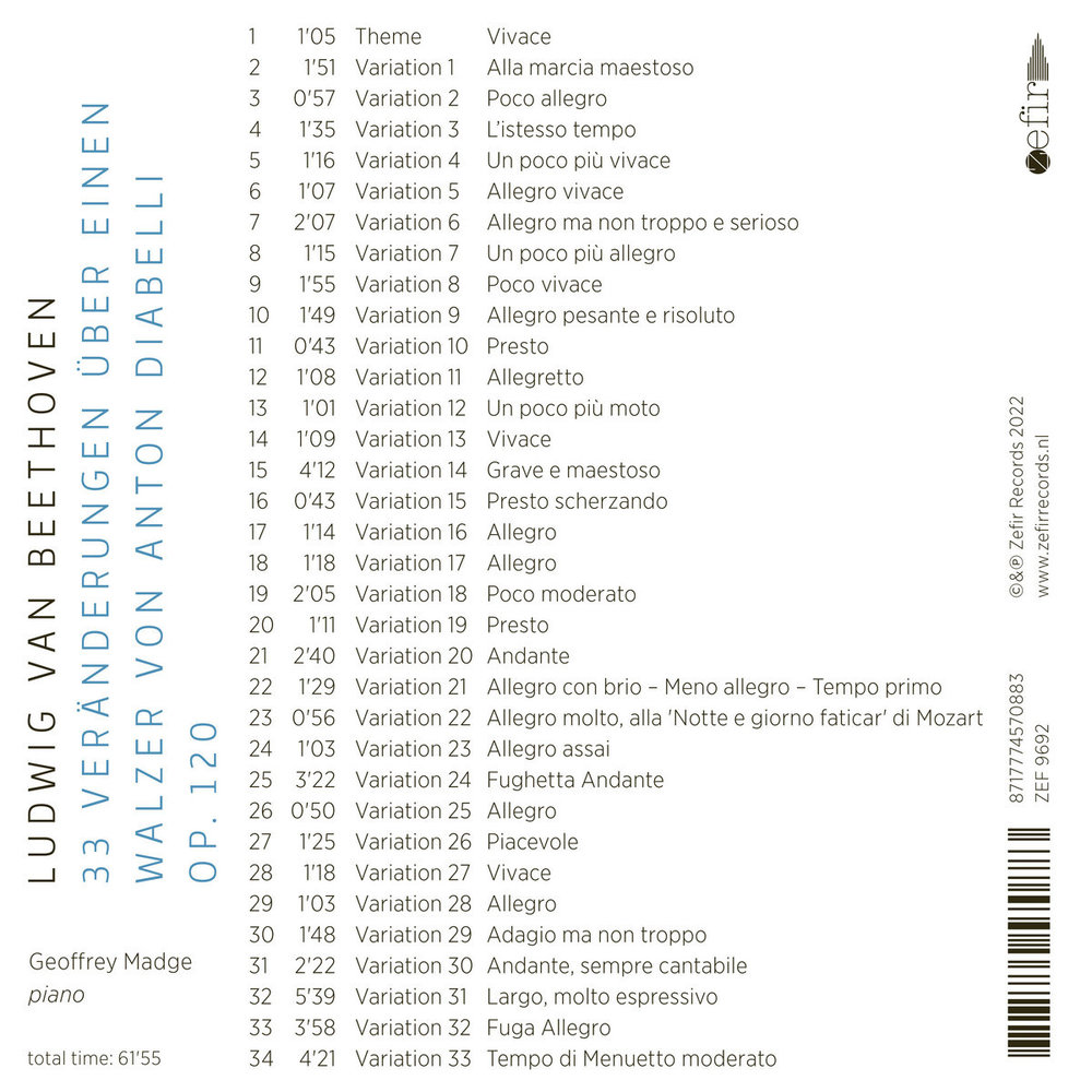 Zefir BEETHOVEN: DIABELLI VARIATIONS 2CD