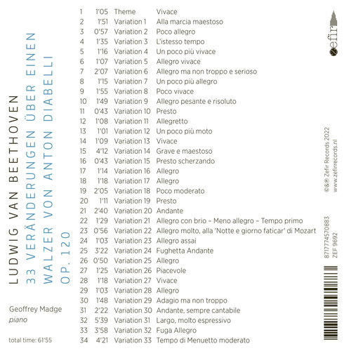 Zefir BEETHOVEN: DIABELLI VARIATIONS 2CD