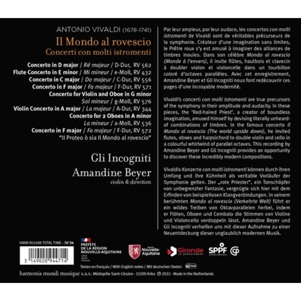 Harmonia Mundi VIVALDI IL MONDO AL ROVESCIO