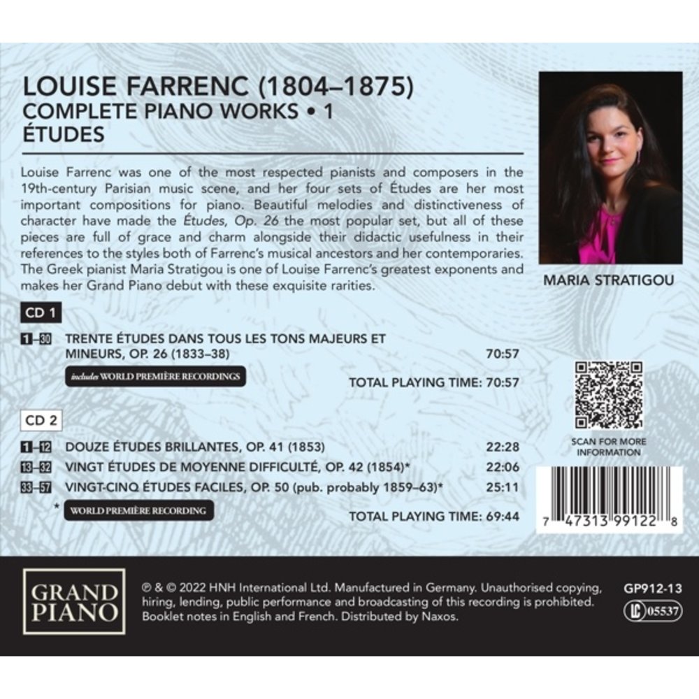Grand Piano FARRENC: COMPLETE PIANO WORKS, VOL. 1
