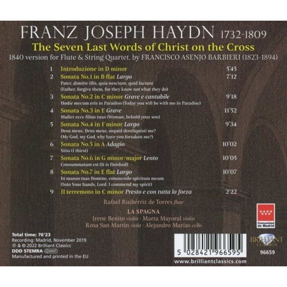 Brilliant Classics HAYDN: THE SEVEN LAST WORDS OF CHRIST ON THE CROSS