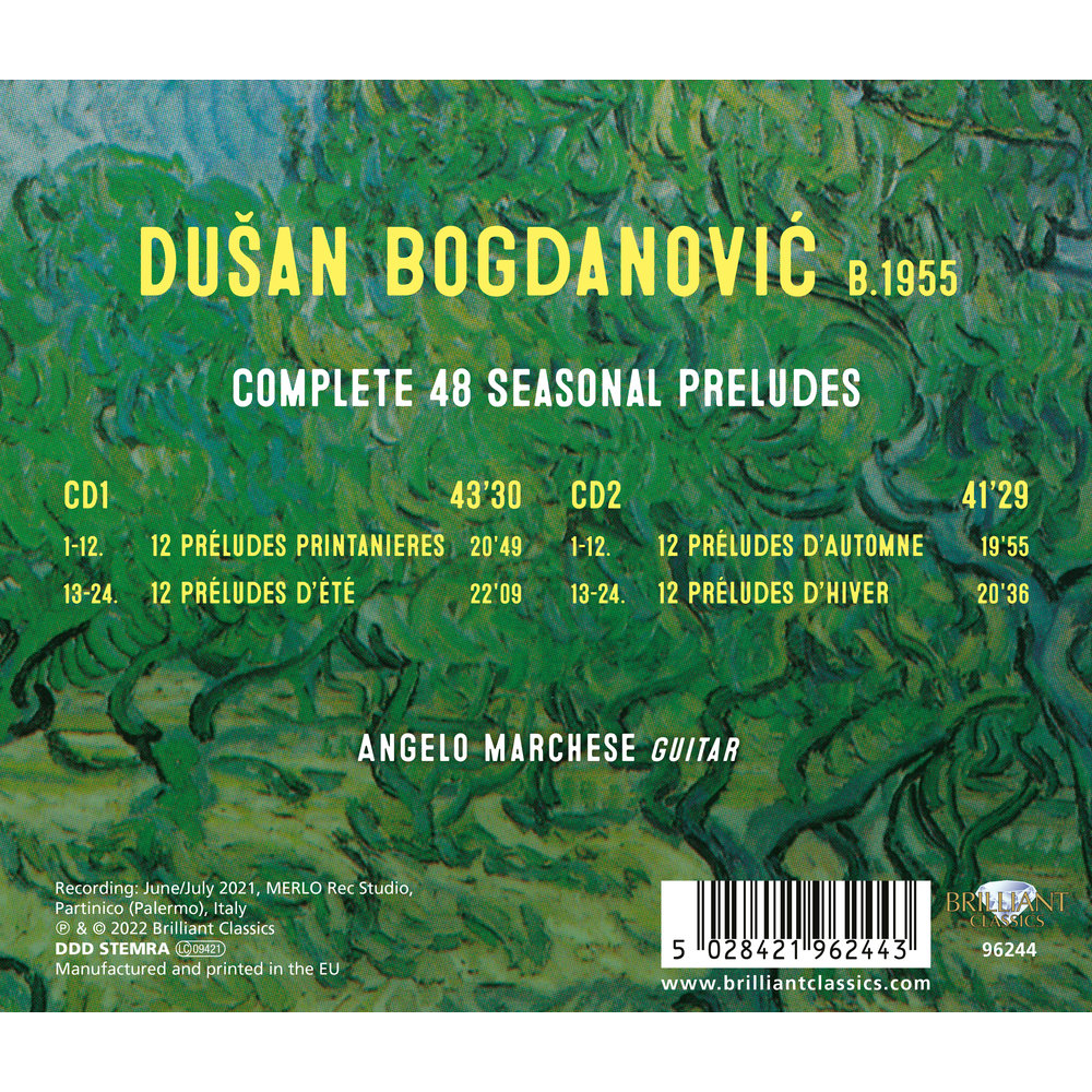 Brilliant Classics BOGDANOVIC: COMPLETE 48 SEASONAL PRELUDES (2CD)
