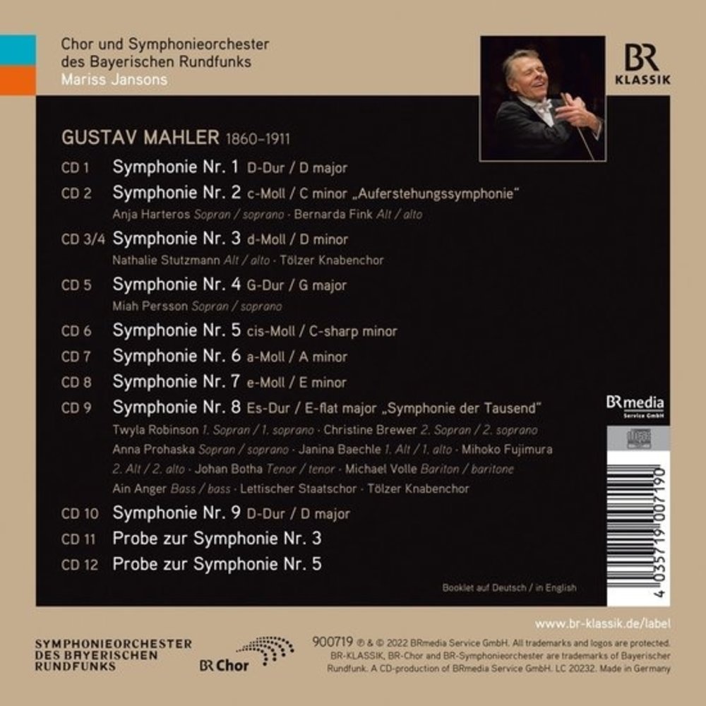 BR-Klassik MAHLER: SYMPHONIES 1-9 (12CD