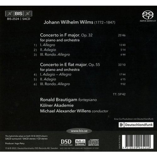 BIS WILMS: PIANO CONCERTOS VOL 2