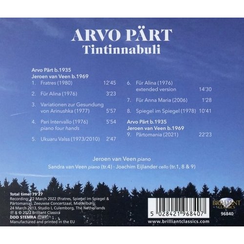 Brilliant Classics PÄRT: TINTINNABULI