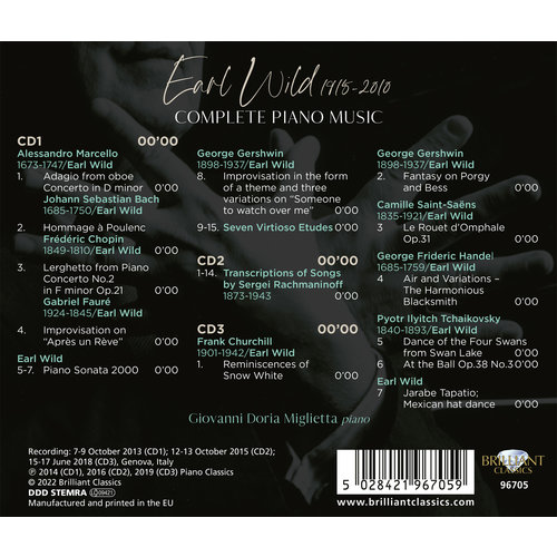 Brilliant Classics EARL WILD: COMPLETE PIANO MUSIC (3CD)