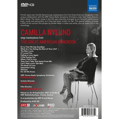 Naxos CAMILLA NYLUND SINGS MASTERPIECES FROM THE GREAT AMERICAN SONGBOOK (BluRay)