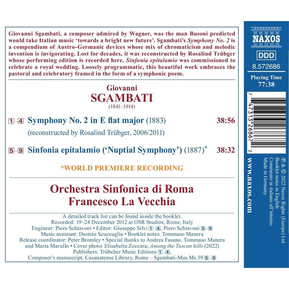 Naxos GIOVANNI SGAMBATI: SYMPHONY NO. 2 - SINFONIA EPITALAMIO