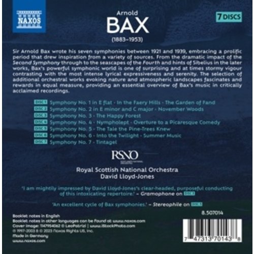 Naxos BAX: COMPLETE SYMPHONIES AND OTHER ORCHESTRAL WORKS (7CD)