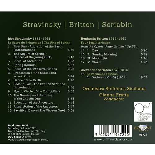 Brilliant Classics FRATTA: ORCHESTRAL MUSIC BY STRAVINSKY, BRITTEN & SCRIABIN