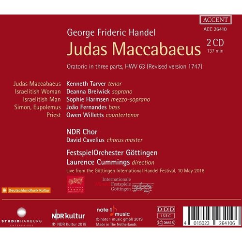 HANDEL: JUDAS MACCABAEUS (2CD)