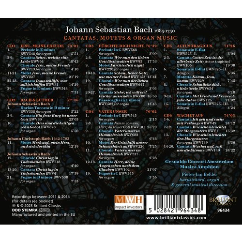 Brilliant Classics J.S. BACH IN CONTEXT: CANTATAS, MOTETS & ORGAN MUSIC (6CD Deluxe)