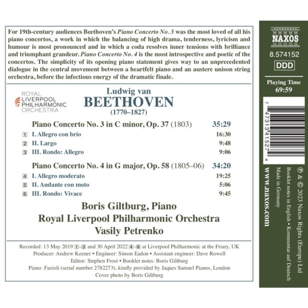 Naxos BEETHOVEN: PIANO CONCERTOS NOS. 3 AND 4