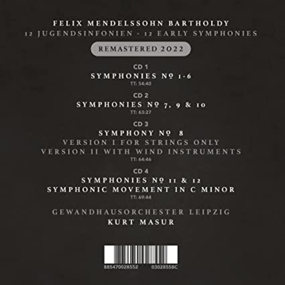 Berlin Classics MENDELSSOHN:12 JUGENDSINFONIEN (4CD)