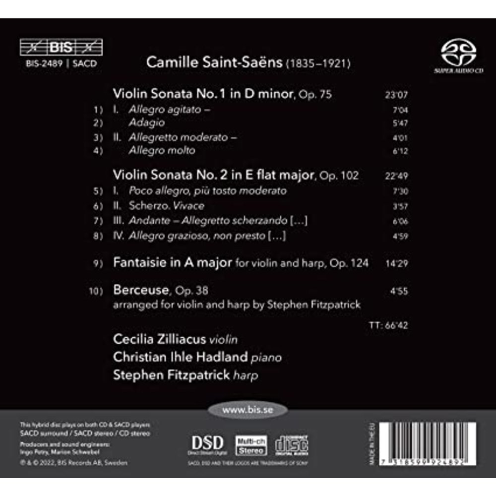 BIS SAINT-SAËNS: SONATAS FOR VIOLIN AND PIANO