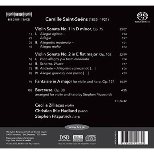 BIS SAINT-SAËNS: SONATAS FOR VIOLIN AND PIANO