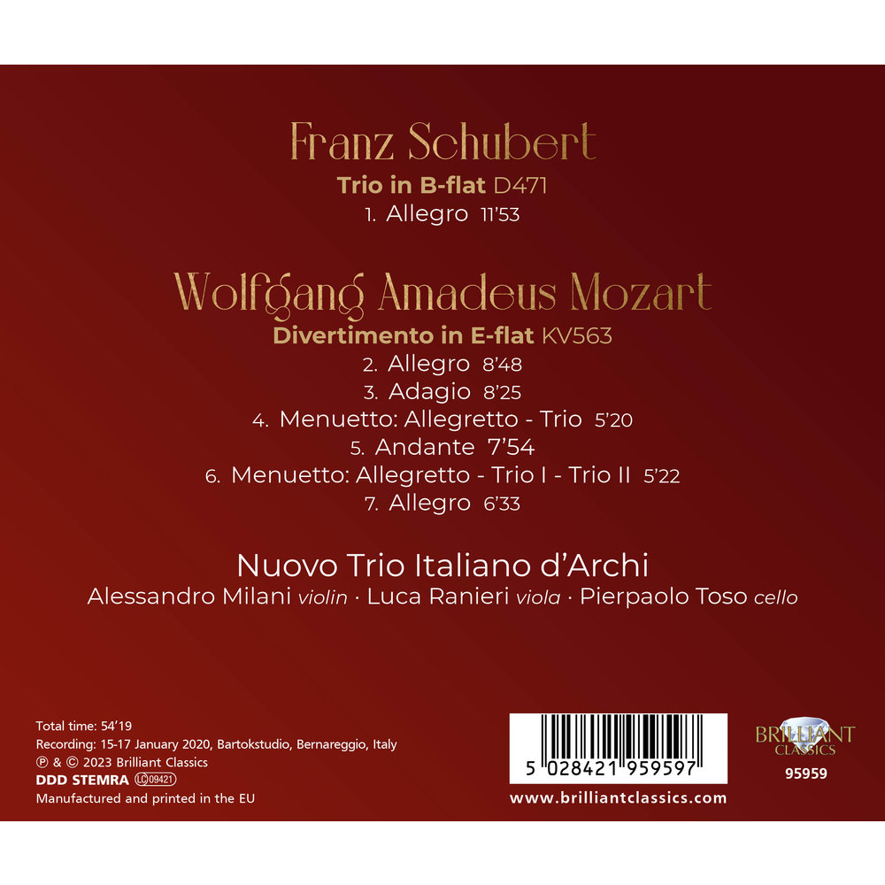 Brilliant Classics MOZART: DIVERTIMENTO KV563