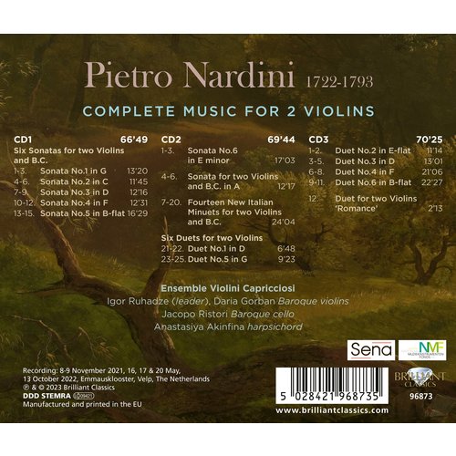 Brilliant Classics NARDINI: COMPLETE MUSIC FOR 2 VIOLINS (3CD)