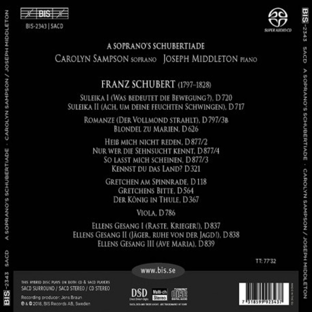BIS A Soprano's Schubertiade
