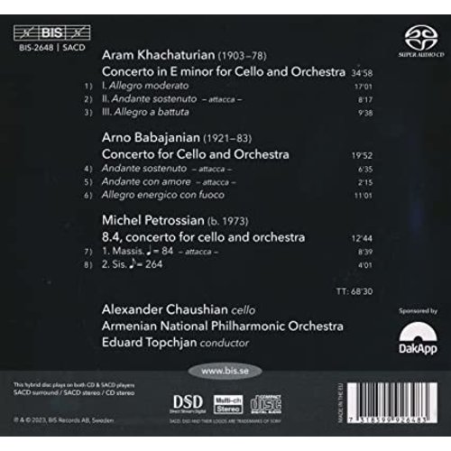 BIS ARMENIAN CELLO CONCERTOS